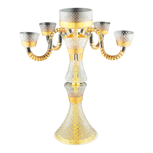 Ziynet 2 Candlestick Transparent Gilding 04